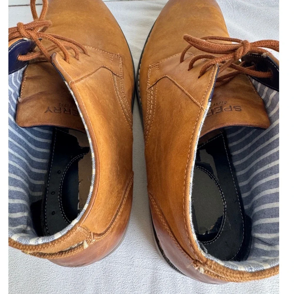 Sperry Top-Sider Mens Tan Leather Chukka Boots lace Size 9M dress business shoes